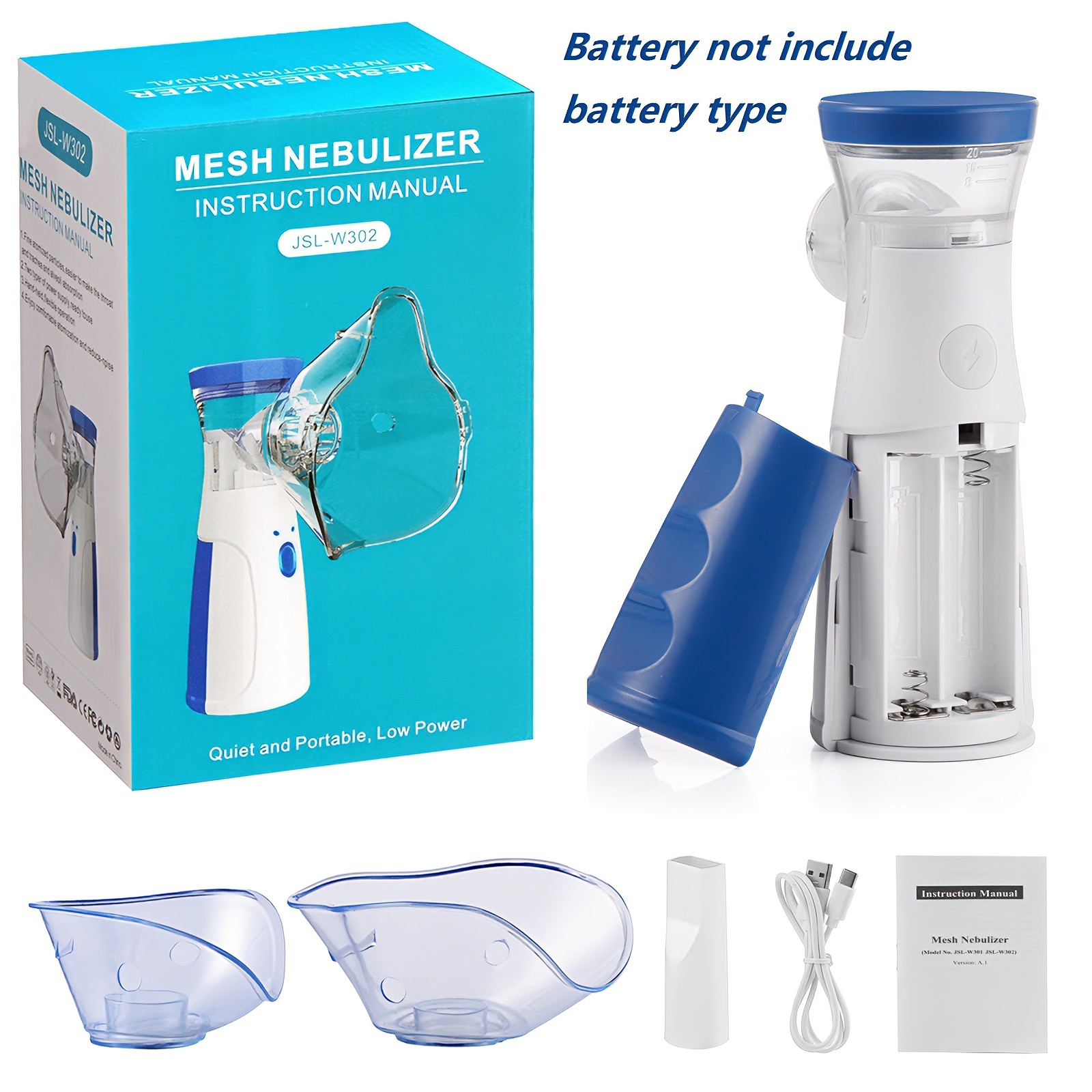 Portable Mesh Nebulizer 302 - Easy Breathing Solution for the Whole Family