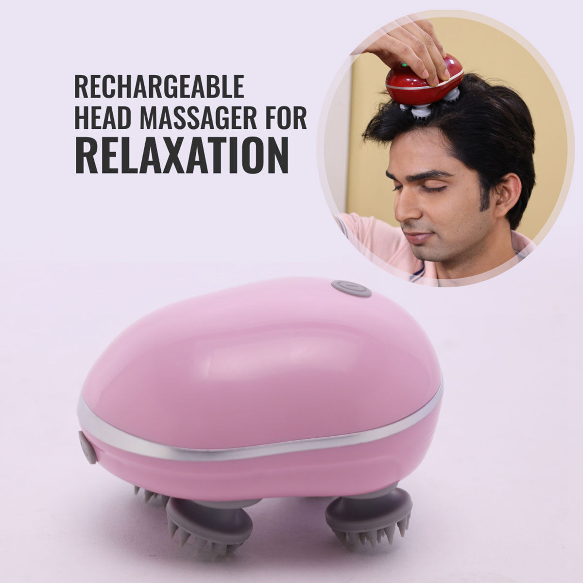 Wireless Electric Head & Scalp Massager – Waterproof Hair Massager with Soft Silicone Nodes